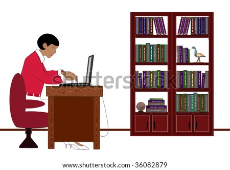 clip art bookcase. stock photo : Clipart of an