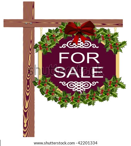 christmas holiday real estate for sale sign stock photo christmas holiday real estate for sale sign stock photo