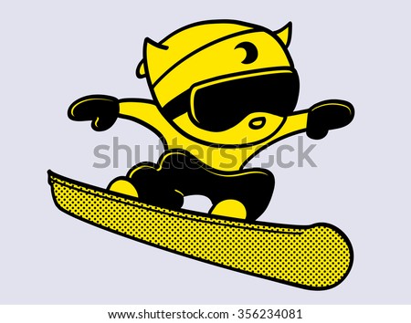 snowboarding cool cat winter sport riding