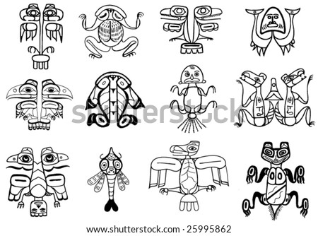 stock vector : tribal ethnic tattoos