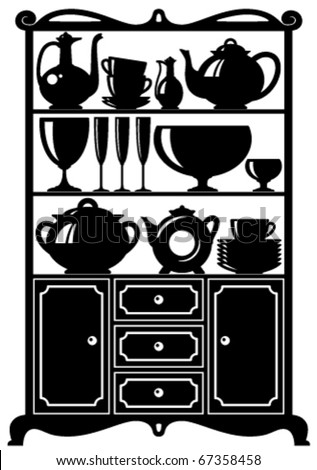 Stock Kitchen Cabinets On Silhouette Of A Cabinet With Kitchen