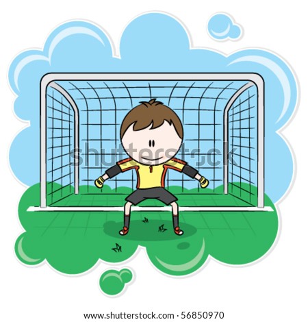 soccer goalie saves. Cute soccer goalkeeper on