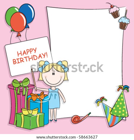 Happy Birthday Wishes And Greetings. stock vector : Happy birthday