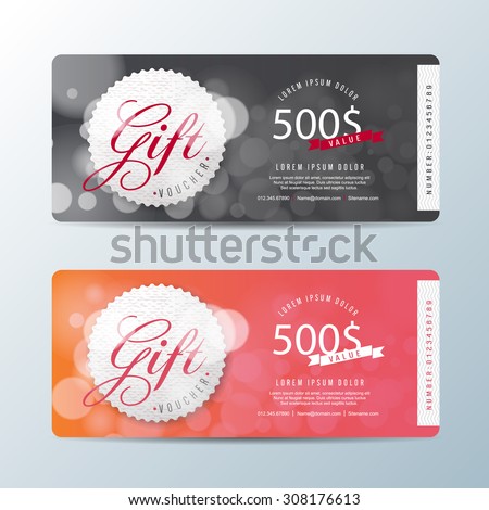 Vector illustration Gift voucher template with colorful pattern cute gift voucher certificate coupon design template Vector illustration Gift voucher template with colorful pattern cute gift voucher certificate coupon design template