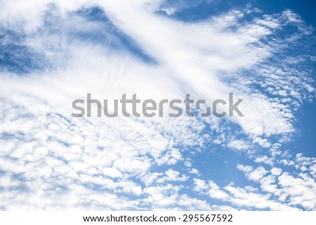 blue sky and cloudscape is soft light background and strong sunlight before sunset and be brightly lit in evening