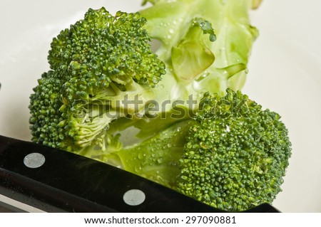 Broccoli section and knife handle
