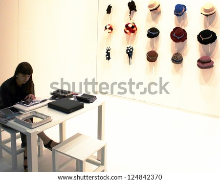 MILAN, ITALY - FEBRUARY 26: Accessories exhibition during Milano women's PrÃªt-Ã -porter collections fashion week February 26, 2010 in Milan, Italy.