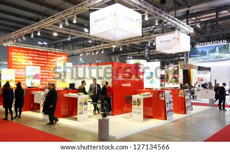 Milan, Italy - February 16: People Visit Germany Exhibition Area During Bit, International Tourism Exchange Exhibition On February 16, 2012 In Milan, Italy.