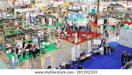 Blurred background, trade show area