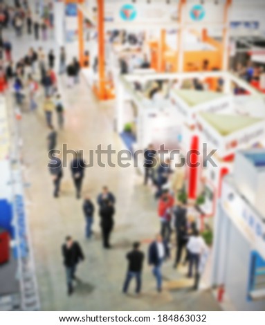 Trade show background, intentional blurred post production