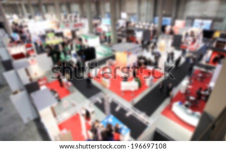 Trade show exhibition, intentionally blurred background post production