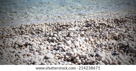 Stones and water, beach background banner