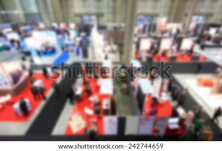 Interiors trade show background. Intentionally blurred post production.