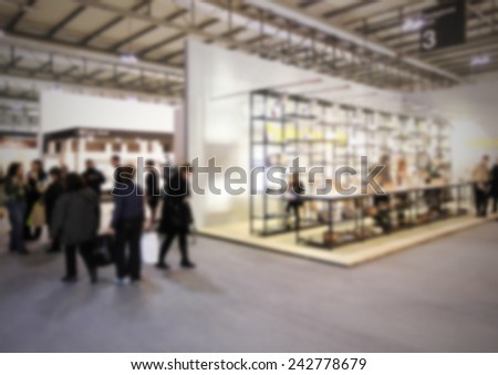 People background. Trade show background. Intentionally blurred post production.