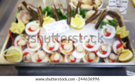 Fresh fish background. Intentionally blurred post production.