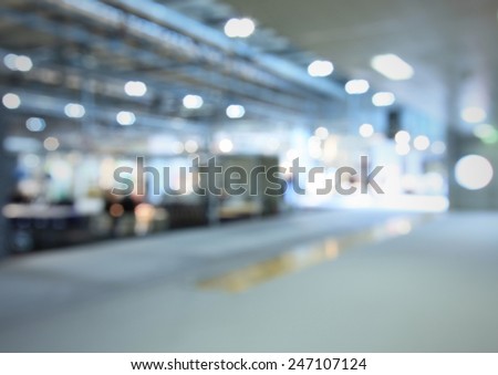 Fair show background. Intentionally blurred post production background.