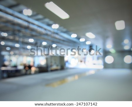 Fair interiors architecture background. Intentionally blurred post production background.