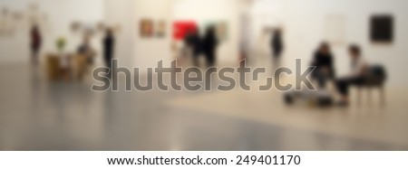 Art gallery background. Intentionally blurred post production background.