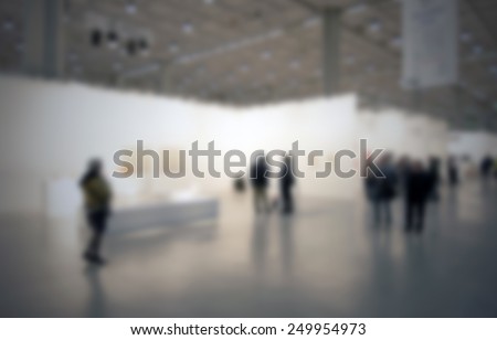 Art gallery people background. Intentionally blurred editing post production background.