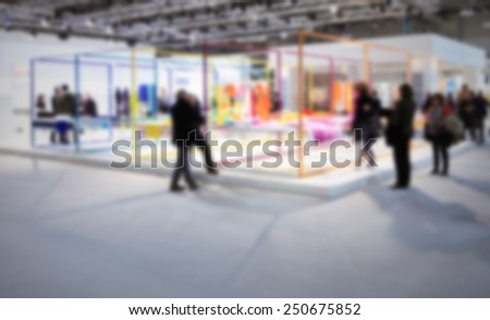 Fair show background. Intentionally blurred editing post production.