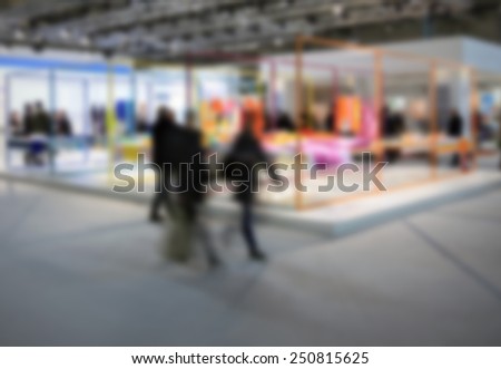 Trade show background. Intentionally blurred editing post production.