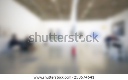 Art gallery background. Intentionally blurred editing post production.