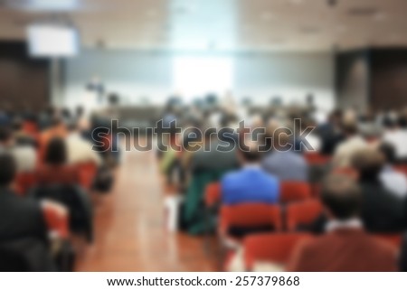 Business meeting conference generic background. Intentionally blurred editing post production.