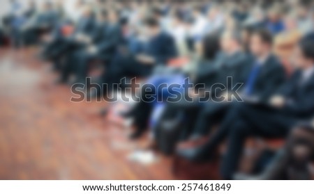 Meeting conference background. Intentionally blurred editing post production.