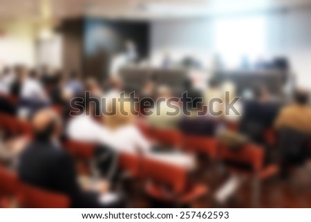 Meeting conference generic background. Intentionally blurred editing post production.