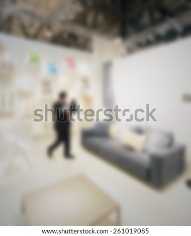 People trade show. Intentionally blurred editing post production.