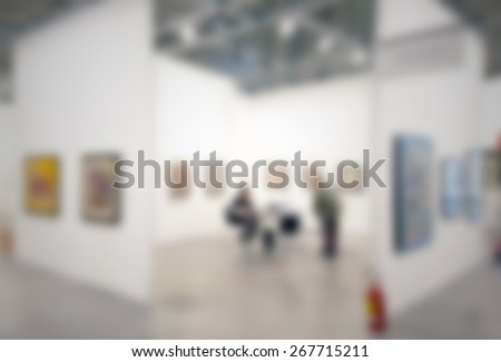 Art gallery background. Intentionally blurred editing post production.