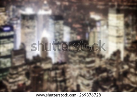 City lights generic background. Intentionally blurred editing post production.