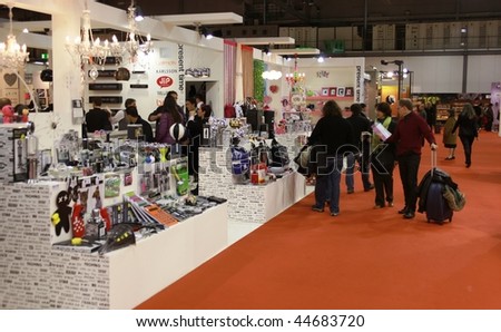 MILAN, ITALY - JANUARY 15: People looking for home furnishings at Macef, International Home Show Exhibition January 15, 2010 in Milan, Italy.