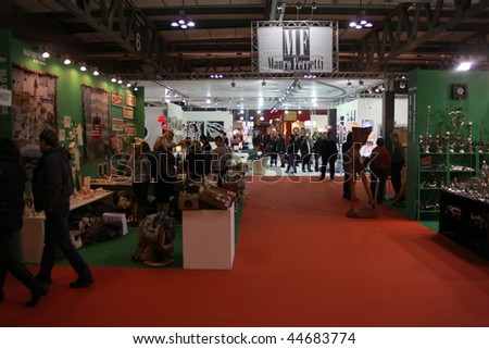 MILAN, ITALY - JANUARY 15: People talk about products at Macef, International Home Show Exhibition January 15, 2010 in Milan, Italy.