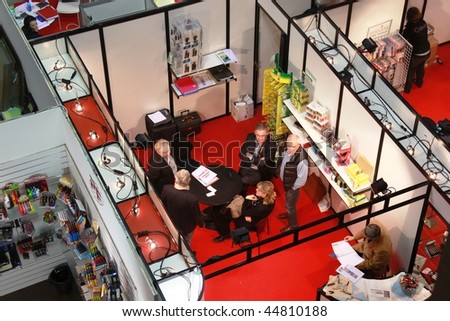 MILAN, ITALY - JANUARY 15: Business meeting in one of the stands at Macef, International Home Show Exhibition January 15, 2010 in Milan, Italy.