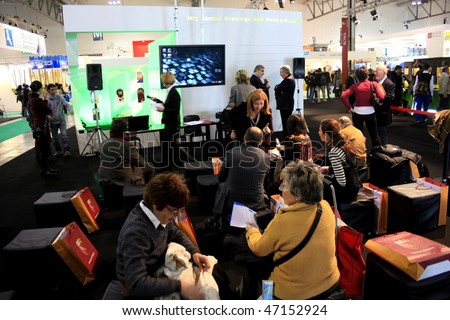 MILAN, ITALY - FEBRUARY 20: Part of crowd visiting BIT, International Tourism Exchange Exhibition February 20, 2010 in Milan, Italy.
