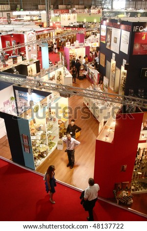 MILAN, ITALY - JUNE 10: Panoramic view of fair activities at Tuttofood 2009, World Food Exhibition June 10, 2009 in Milan, Italy.