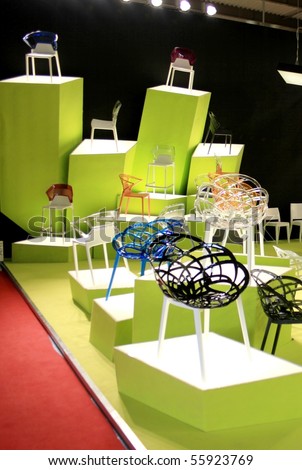 MILAN - APRIL 15: Interior design solutions product on display during Salone del Mobile, international furnishing accessories exhibition April 15, 2010 in Milan, Italy.