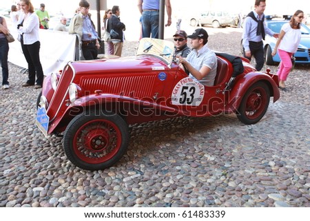 stock photo MANTUA ITALY SEPTEMBER 19 A 1934 Fiat 508 Balilla parades