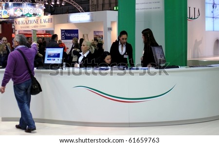 MILAN, ITALY - FEBRUARY 20: People visiting BIT, International Tourism Exchange Exhibition February 20, 2010 in Milan, Italy.