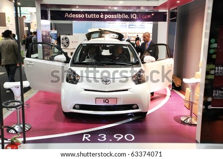 MILAN, ITALY - OCT. 20: IQ Car technologies exhibition at SMAU, international fair of business intelligence and information technology October 20, 2010 in Milan, Italy.