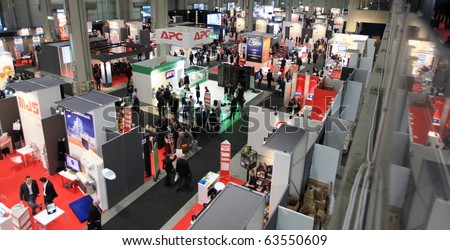 MILAN, ITALY - OCT. 20: Panoramic view of SMAU, international fair of business intelligence and information technology October 20, 2010 in Milan, Italy.