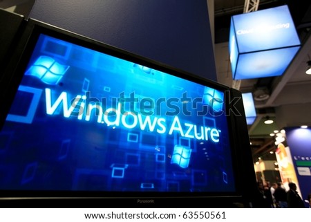 MILAN, ITALY - OCT. 20: Windows Azure presentation at Microsoft stand during SMAU, international fair of business intelligence and information technology October 20, 2010 in Milan, Italy.
