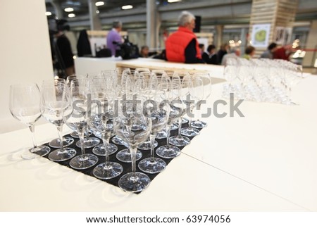 TORINO, ITALY - OCT. 24: Wine tasting at Salone del Gusto, international fair of tastes and slow food on October 24, 2010 in Torino, Italy.