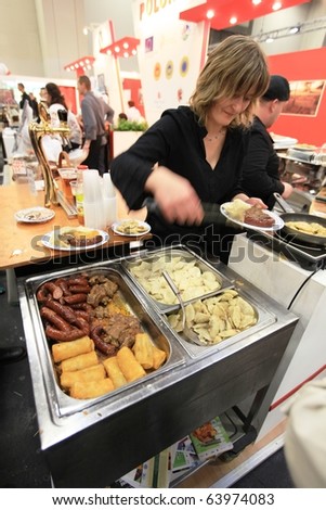 TORINO, ITALY - OCT. 24: Typical food from Poland at Salone del Gusto, international fair of tastes and slow food on October 24, 2010 in Torino, Italy.