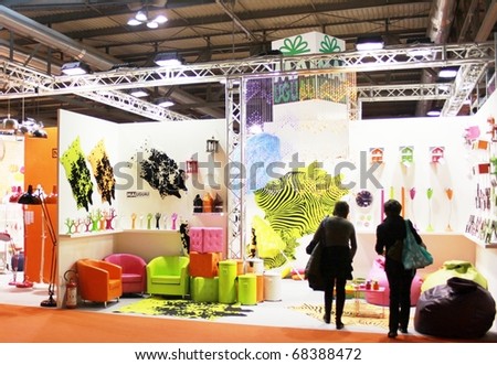 MILAN, ITALY - JANUARY 15: People look at interior design solutions and accessories exhibition during Macef, International Home Show Exhibition January 15, 2010 in Milan, Italy.