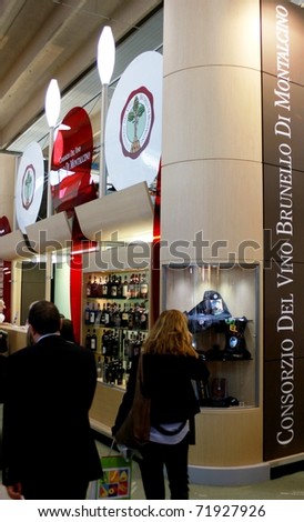 VERONA - APRIL 08: People visit stands at Vinitaly, international wine and spirits exhibition April 08, 2010 in Verona, Italy.