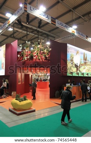 MILAN, ITALY - FEBRUARY 20: People visit  World and Italy tourism pavilions during BIT, International Tourism Exchange Exhibition on February 20, 2011 in Milan, Italy.