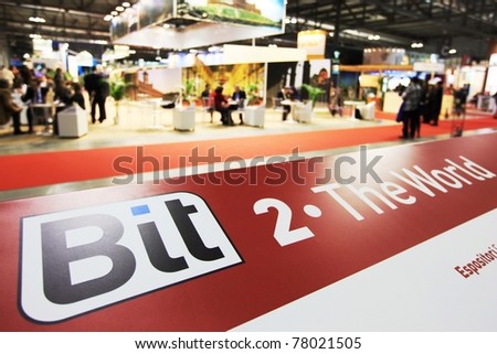 MILAN, ITALY - FEBRUARY 17: Entering international expo pavilions at BIT, International Tourism Exchange Exhibition on February 17, 2011 in Milan, Italy.
