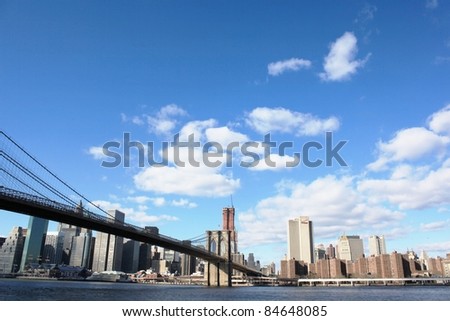 New York sky line from Brooklyn bridge